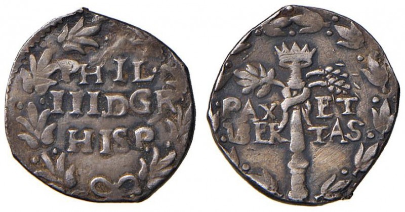 Napoli – Filippo III (1598-1621) - 3 Cinquine - MIR 212 R 2,08 grammi. Con carte...