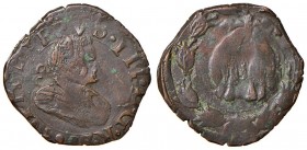 Napoli – Filippo III (1598-1621) - Tornese - MIR Manca RRRRR Inedito?? 5,23 grammi. Con cartellino d'epoca del collezionista.
qSPL