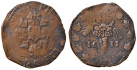 Napoli – Filippo III (1598-1621) - Tornese 1611 - MIR 222/3 NC 4,89 grammi. Con cartellino d'epoca del collezionista.
BB+