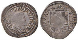 Napoli – Filippo IV (1621-1665) - Carlino - MIR Manca RRRR Non datato. Sigle FC. X a sinistra della corona. 2,93 grammi. Con cartellino d'epoca del co...