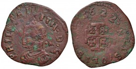 Napoli – Filippo IV (1621-1665) - Grano 1622 - MIR Manca RRR Sigla C rovesciata M dietro alla testa. Ossidazioni verdi. 6,46 grammi. Con cartellino d'...