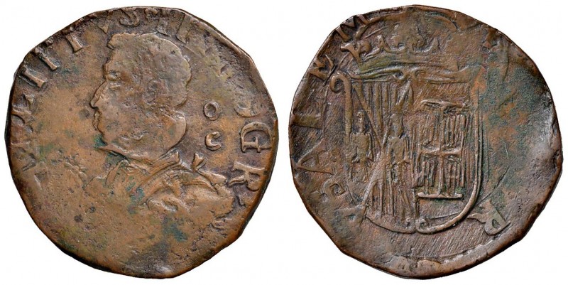 Napoli – Filippo IV (1621-1665) - Grano - MIR 259/3 RRR Sigle OC dietro alla tes...