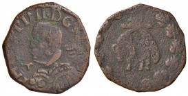 Napoli – Filippo IV (1621-1665) - Tornese - Data non leggibile. 4,82 grammi. Con cartellino d'epoca del collezionista.
qBB