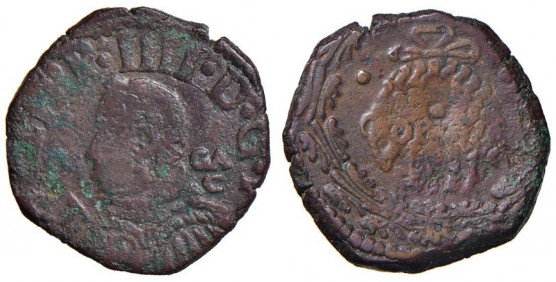 Napoli – Filippo IV (1621-1665) - Tornese - MIR 268 C 5,15 grammi. Con cartellin...