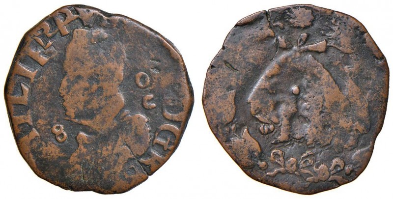 Napoli – Filippo IV (1621-1665) - Tornese - MIR Manca R Sigle OC. 8 davanti alla...