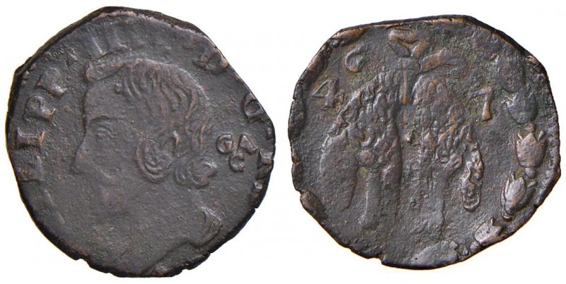 Napoli – Filippo IV (1621-1665) - Tornese 1647 - C 4,24 grammi. Con cartellino d...