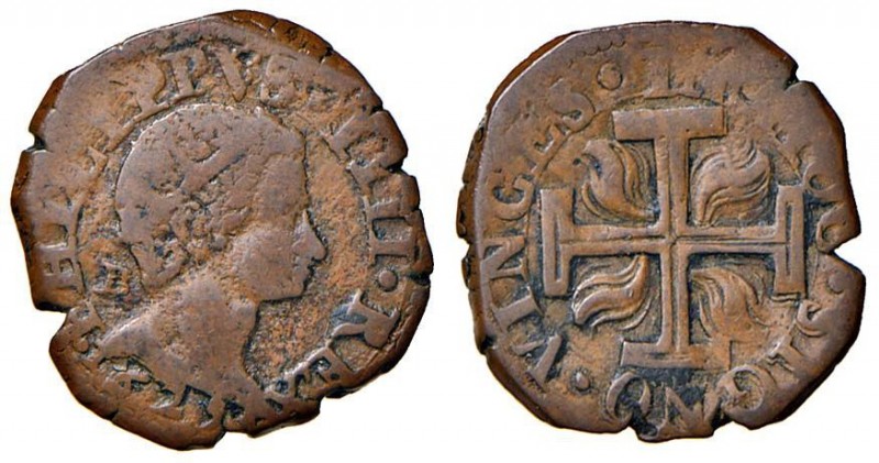 Napoli – Filippo IV (1621-1665) - 3 Cavalli - MIR 273/1 NC 2,39 grammi. Con cart...