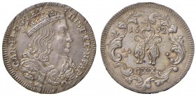 Napoli – Carlo II (1674-1700) - Tarì 1692 - MIR 300/1 C Con cartellino d'epoca del collezionista.
qFDC