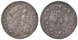 Napoli – Carlo II (1674-1700) - Tarì 1693 - MIR 300/2 C Con cartellino d'epoca del collezionista.
SPL+