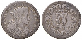 Napoli – Carlo II (1674-1700) - Tarì 1699 - MIR 300/8 C Con cartellino d'epoca del collezionista.
BB