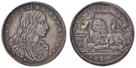 Napoli – Carlo II (1674-1700) - Carlino 1684 - MIR 301/1 C Croce sotto il busto. Con cartellino d'epoca del collezionista.
QSPL-SPL