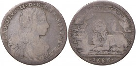 Napoli – Carlo II (1674-1700) - Carlino 1686 - MIR 301/5 C Con cartellino d'epoca del collezionista.
MB+
