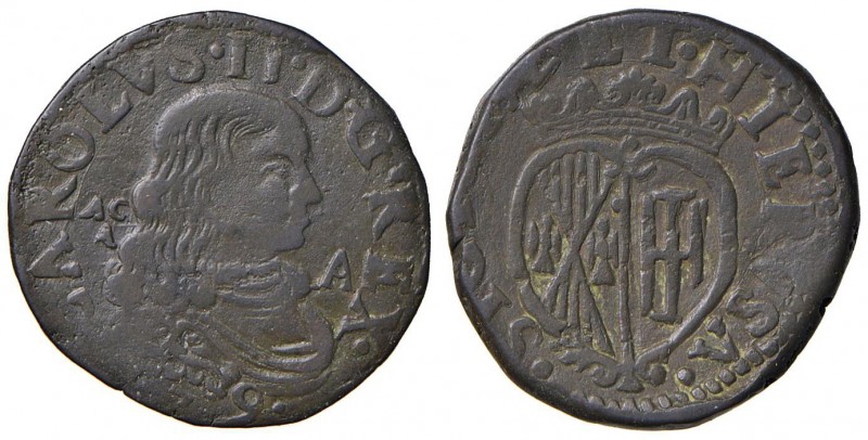 Napoli – Carlo II (1674-1700) - Grano 1679 - MIR 306/2 C Lettera A. Coniata a ma...