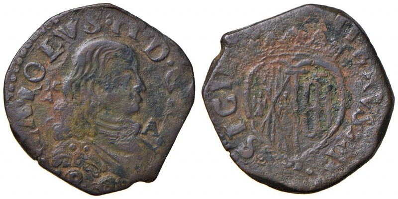 Napoli – Carlo II (1674-1700) - Grano 1680 - MIR 306/3 C Lettera A. Coniata a ma...