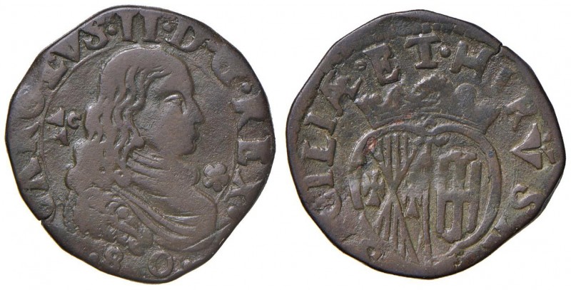 Napoli – Carlo II (1674-1700) - Grano 1680 - MIR 306/3 C Simbolo fiore. Coniata ...