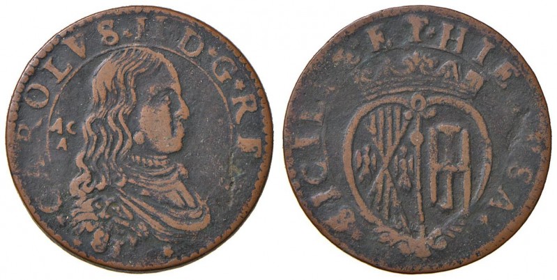 Napoli – Carlo II (1674-1700) - Grano 1681 - MIR 306/5 C Tipologia coniata al bi...