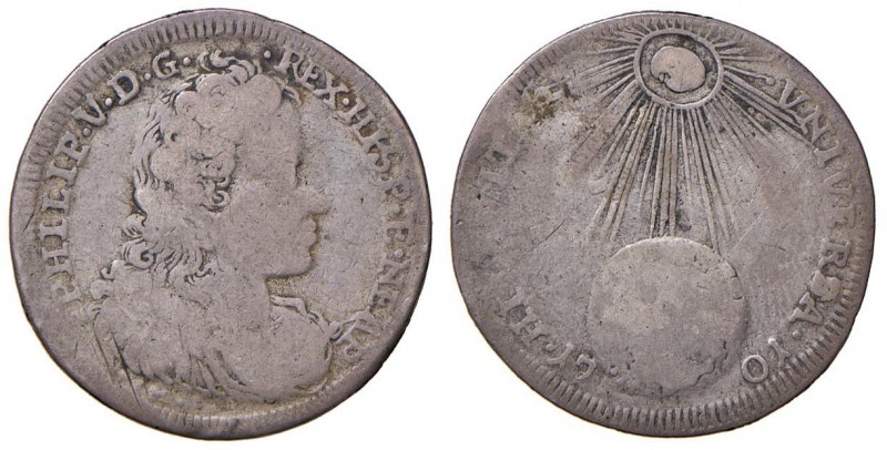 Napoli – Filippo V (1700-1707) - Tarì 1701 - MIR 311/2 RRR Senza sigle. Con cart...