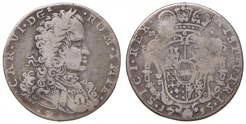 Napoli – Carlo VI – Secondo periodo (1711-1734) - Tarì 1715 - MIR 324/1 C Sigla ...