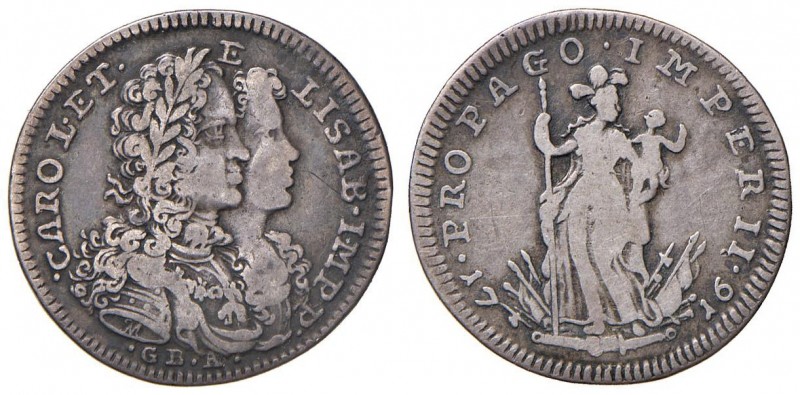 Napoli – Carlo VI – Secondo periodo (1711-1734) - Tarì 1716 - MIR 325 R Con cart...