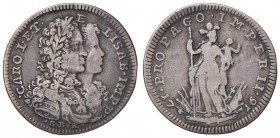 Napoli – Carlo VI – Secondo periodo (1711-1734) - Tarì 1716 - MIR 325 R Con cartellino d'epoca del collezionista.
BB