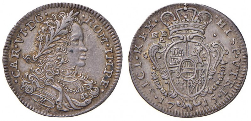 Napoli – Carlo VI – Secondo periodo (1711-1734) - Carlino 1715 - MIR 326 C Bella...