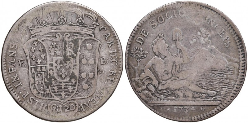 Napoli – Carlo di Borbone (1734-1759) - 120 Grana 1734 - MIR 334 C Contorno lisc...