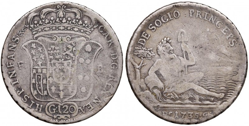 Napoli – Carlo di Borbone (1734-1759) - 120 Grana 1735 - MIR 334/1 R Sigle De G....