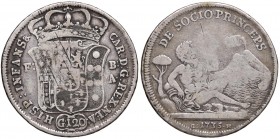 Napoli – Carlo di Borbone (1734-1759) - 120 Grana 1735 - MIR 334/2 C Sigla GH. Contorno a treccia. Con cartellino d'epoca del collezionista. 
QBB-BB...