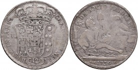 Napoli – Carlo di Borbone (1734-1759) - 120 Grana 1736 - MIR 334/4 R REX NEAP. Contorno a treccia. Con cartellino d'epoca del collezionista.
QBB-BB