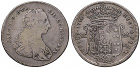 Napoli – Carlo di Borbone (1734-1759) - 120 Grana 1750 - MIR 337 C Contorno a treccia. DeG nel braccio. Con cartellino d'epoca del collezionista.
BB...