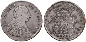 Napoli – Carlo di Borbone (1734-1759) - 120 Grana 1750 - MIR 337 C Contorno a treccia. DeG nel braccio. Con cartellino d'epoca del collezionista.
BB...