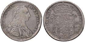 Napoli – Carlo di Borbone (1734-1759) - 120 Grana 1753 - MIR 337/3 C Contorno a treccia. Con cartellino d'epoca del collezionista.
BB