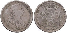 Napoli – Carlo di Borbone (1734-1759) - 120 Grana 1754 - MIR 337/4 R 4 della data su 9? Contorno a treccia. Con cartellino d'epoca del collezionista....
