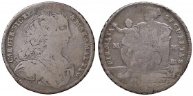 Napoli – Carlo di Borbone (1734-1759) - 60 Grana 1747 - MIR 339 RR Contorno a treccia. Con cartellino d'epoca del collezionista.
qBB