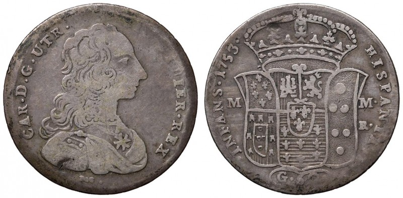 Napoli – Carlo di Borbone (1734-1759) - 60 Grana 1753 - MIR 340/2 NC Con cartell...