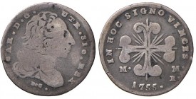 Napoli – Carlo di Borbone (1734-1759) - Carlino 1755 - MIR 341 RR Con cartellino d'epoca del collezionista.
qBB