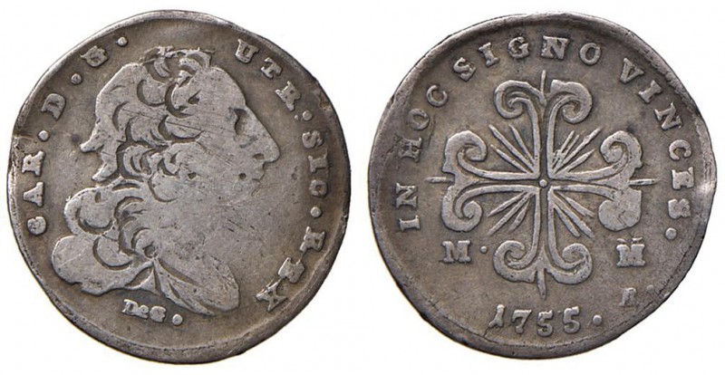 Napoli – Carlo di Borbone (1734-1759) - Carlino 1755 - MIR 341 RR
QBB-BB