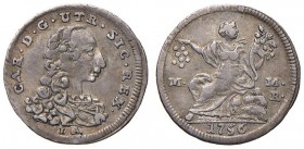 Napoli – Carlo di Borbone (1734-1759) - Mezzo Carlino 1756 - MIR 342/2 C Con cartellino d'epoca del collezionista.
BB-SPL