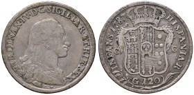 Napoli – Ferdinando IV di Borbone – Primo periodo (1759-1816) - 120 Grana 1787 - MIR 370/3 C Con cartellino d'epoca del collezionista.
BB