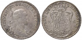 Napoli – Ferdinando IV di Borbone – Primo periodo (1759-1816) - 120 Grana 1790 - MIR 370/10 R Sigla M/RC al rovescio. Con cartellino d'epoca del colle...