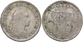 Napoli – Ferdinando IV di Borbone – Primo periodo (1759-1816) - 120 Grana 1791 - MIR 370/12 R Con cartellino d'epoca del collezionista.
BB