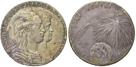 Napoli – Ferdinando IV di Borbone – Primo periodo (1759-1816) - 120 Grana 1791 - MIR 372 NC P sotto i busti. Con cartellino d'epoca del collezionista....