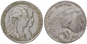 Napoli – Ferdinando IV di Borbone – Primo periodo (1759-1816) - 120 Grana 1791 - MIR 372 NC P sotto i busti. Con cartellino d'epoca del collezionista....