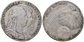 Napoli – Ferdinando IV di Borbone – Primo periodo (1759-1816) - 120 Grana 1791 - MIR 372 NC Variante P sotto alla spalla. Con cartellino d'epoca del c...