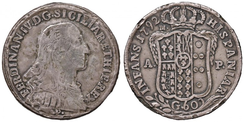 Napoli – Ferdinando IV di Borbone – Primo periodo (1759-1816) - 60 Grana 1792 - ...