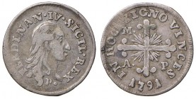 Napoli – Ferdinando IV di Borbone – Primo periodo (1759-1816) - 10 Grana 1791 - MIR 387/1 R Con cartellino d'epoca del collezionista.
BB