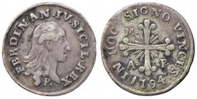 Napoli – Ferdinando IV di Borbone – Primo periodo (1759-1816) - 10 Grana 1794 - MIR 387/3 C Con cartellino d'epoca del collezionista.
BB-SPL