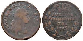 Napoli – Ferdinando IV di Borbone – Primo periodo (1759-1816) - Pubblica o 3 Tornesi 1789 - MIR 394/1 R Con cartellino d'epoca del collezionista.
qBB...