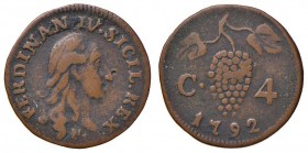 Napoli – Ferdinando IV di Borbone – Primo periodo (1759-1816) - 4 Cavalli 1792 - MIR 406/5 C Con cartellino d'epoca del collezionista.
BB