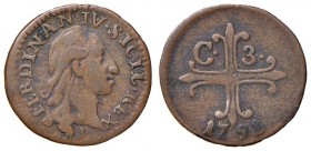 Napoli – Ferdinando IV di Borbone – Primo periodo (1759-1816) - 3 Cavalli 1791 - MIR 409/4 C Con cartellino d'epoca del collezionista.
BB-SPL